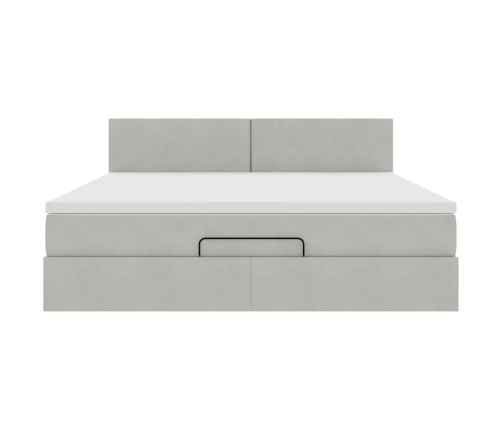 Estructura de cama otomana con colchón gris claro 180x200cm