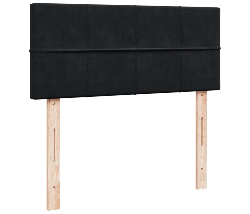 Cama otomana con colchón 120x190 cm terciopelo negro