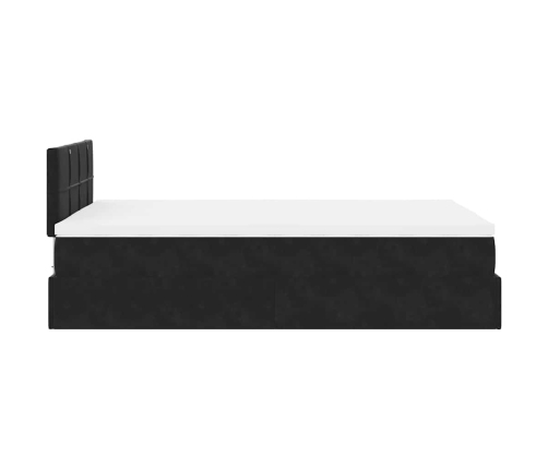 Cama otomana con colchón 120x190 cm terciopelo negro