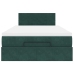 Cama otomana con colchón 120x190 cm terciopelo verde oscuro
