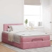 Cama otomana con colchón terciopelo rosa 120x190 cm