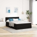 Estructura cama otomana colchón terciopelo negro 140x200cm