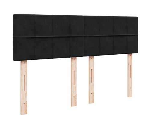 Estructura cama otomana colchón terciopelo negro 140x200cm