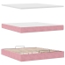 Estructura cama otomana con colchón terciopelo rosa 160x200 cm