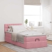 Estructura cama otomana con colchón terciopelo rosa 90x190cm