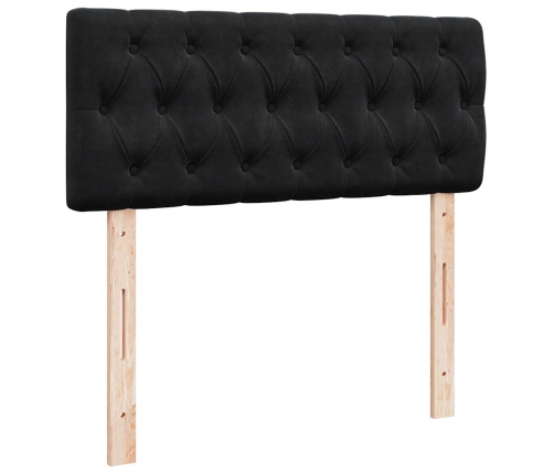 Cama otomana con colchón 120x190 cm terciopelo negro