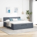 Estructura cama otomana con colchón gris oscuro 160x200 cm