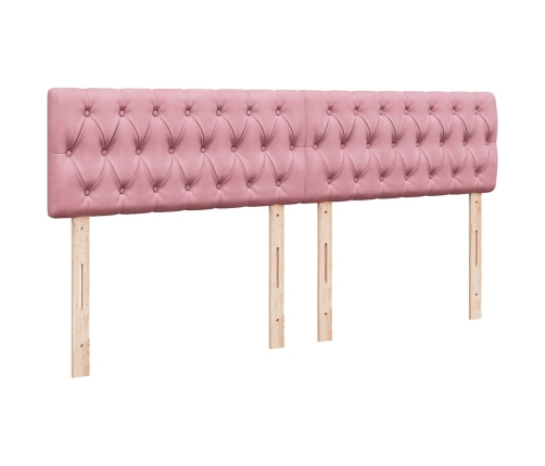 Estructura cama otomana con colchón terciopelo rosa 180x200 cm