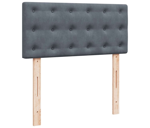 Estructura cama otomana colchón terciopelo gris oscuro