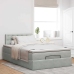 Cama otomana con colchón 120x190 cm terciopelo gris claro