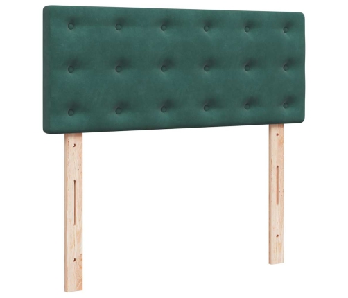 Cama otomana con colchón 120x190 cm terciopelo verde oscuro