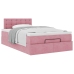Estructura de cama otomana colchón terciopelo rosa 120x200cm