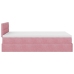 Estructura de cama otomana colchón terciopelo rosa 120x200cm