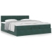 Estructura de cama otomana con colchón verde oscuro 160x200 cm