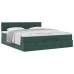 Estructura de cama otomana con colchón verde oscuro 160x200 cm