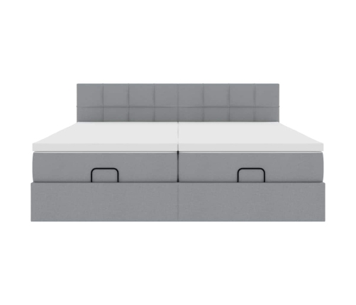 Estructura de cama otomana colchones tela gris claro 180x200cm