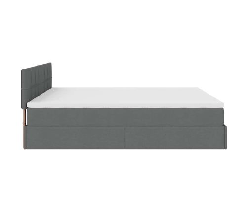 Estructura cama otomana colchones tela gris oscuro 200x200cm