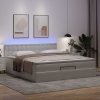 Cama otomana colchón&LED cuero sintético blanco puro 160x200cm