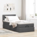 Cama otomana con colchón y LED tela gris oscuro 80x200cm