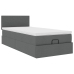 Cama otomana con colchón y LED tela gris oscuro 80x200cm