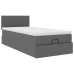 Estructura cama otomana colchón tela gris oscuro 90x190cm