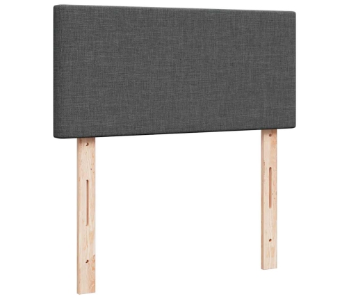 Estructura cama otomana colchón tela gris oscuro 90x190cm
