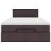Cama otomana con colchón marrón oscuro 120x200 cm tela