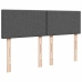 Cama otomana con colchón LED gris oscuro 140x200 cm tela