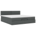 Estructura cama otomana colchones tela gris oscuro 200x200cm