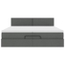 Estructura cama otomana colchones tela gris oscuro 200x200cm