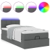 Cama otomana con colchón y LED tela gris oscuro 80x200cm