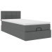 Cama otomana con colchón y LED tela gris oscuro 80x200cm