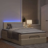 Cama otomana con colchón y luces LED tela crema 120x190cm