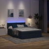 Cama otomana con colchón LED azul 140x190 cm tela