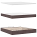 Estructura cama otomana colchones tela marrón oscuro 200x200cm