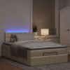 Cama otomana con colchón y luces LED tela crema 120x190cm