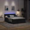 Cama otomana con colchón LED negra 140x190 cm tela