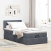 Estructura cama otomana colchón terciopelo gris oscuro 90x190cm