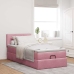 Estructura cama otomana con colchón terciopelo rosa 90x190cm