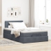 Estructura cama otomana colchón terciopelo gris oscuro