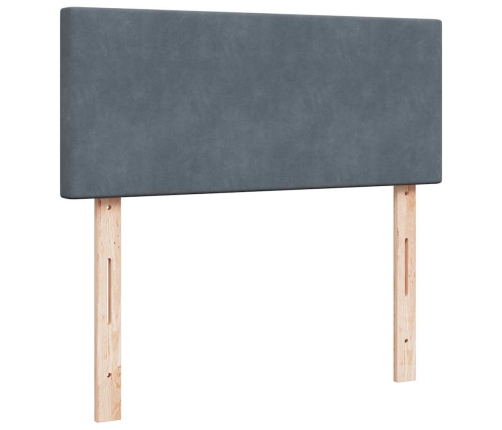 Estructura cama otomana colchón terciopelo gris oscuro