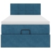 Cama otomana con colchón y LED terciopelo azul oscuro 80x200 cm