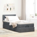 Estructura cama otomana colchón terciopelo gris oscuro 90x190cm