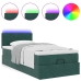 Estructura de cama otomana con colchón terciopelo verde oscuro
