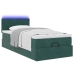 Estructura de cama otomana con colchón terciopelo verde oscuro