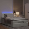 Cama otomana con colchón y LED terciopelo gris claro 120x190 cm