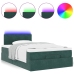 Cama otomana con colchón&LED terciopelo verde oscuro 120x190cm