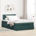 Cama otomana con colchón&LED terciopelo verde oscuro 120x190cm