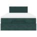 Cama otomana con colchón&LED terciopelo verde oscuro 120x190cm