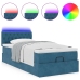 Estructura de cama otomana con colchón terciopelo azul oscuro
